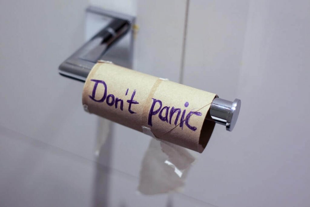 A toilet paper roll