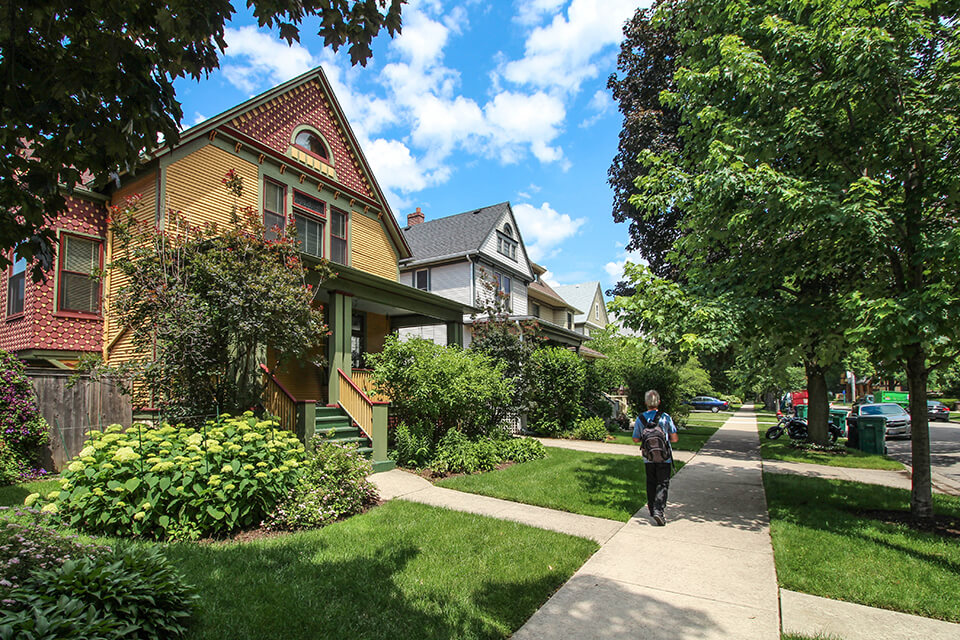 Cute houses in a row