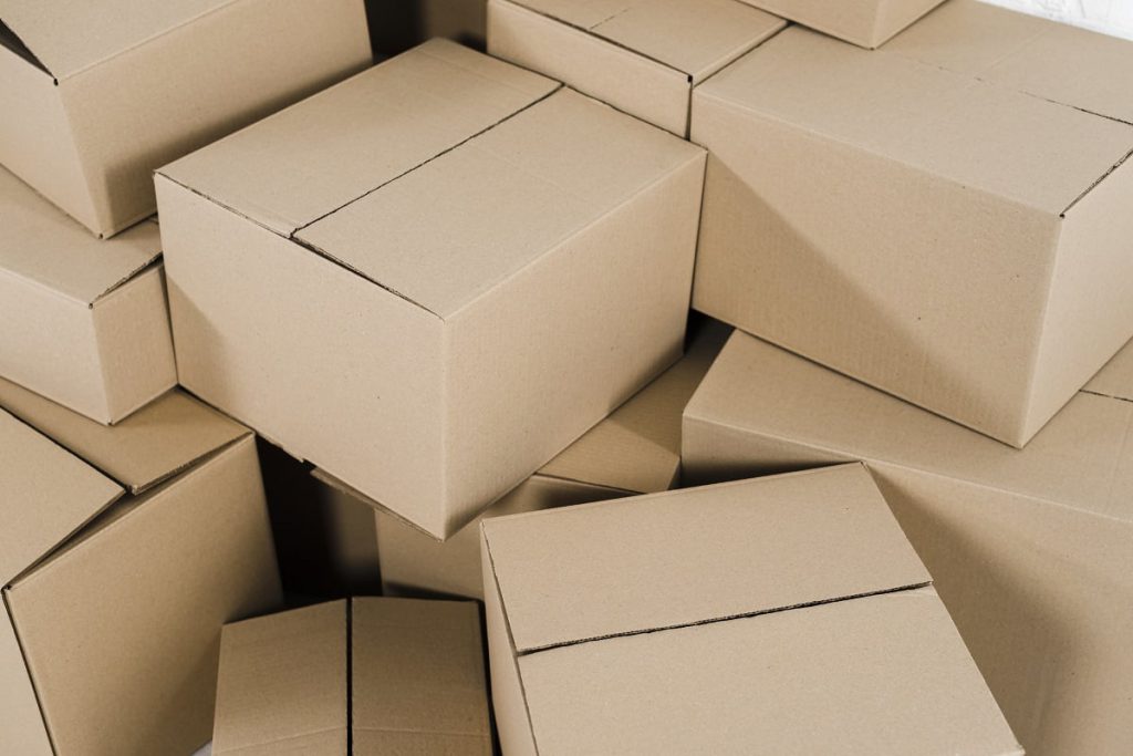 A pile of empty carton packages