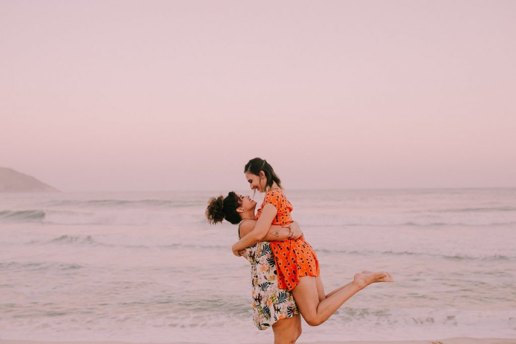 Two women on a beach