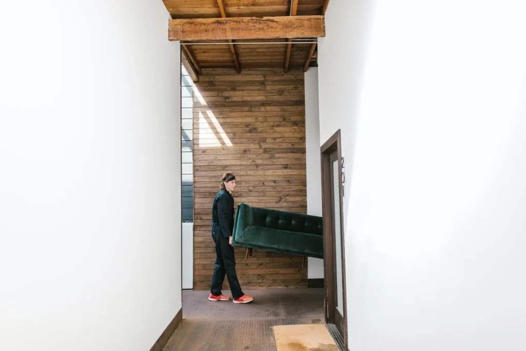 Local movers handling long hallways